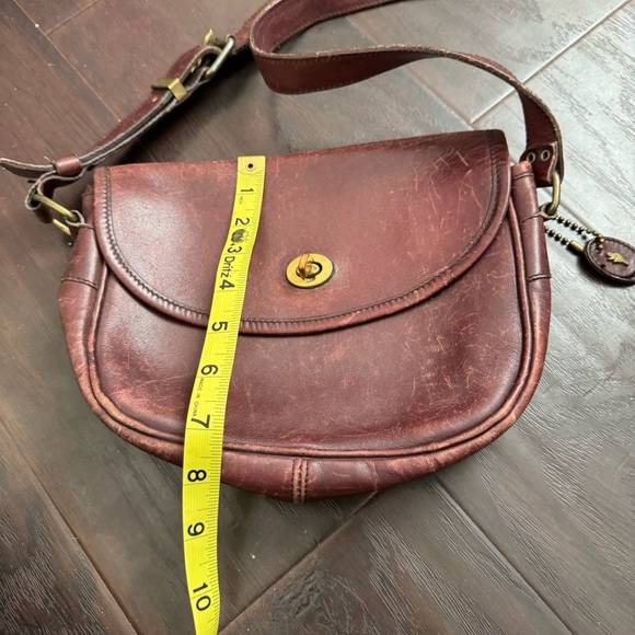 Vintage roots genuine leather Burgundy brown Crossbody Bag boho artsy western - Picture 10 of 10